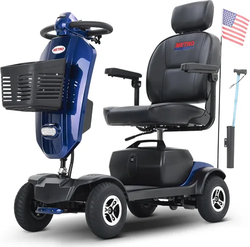 Vista 9 de Metro Mobility Scooter, scooter de movilidad de 4 ruedas para adultos/personas mayores, capacidad de 300 libras, con cargador y 2 baterías Negro