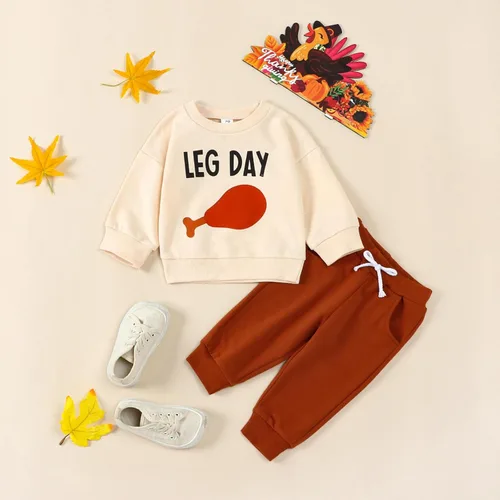 Vista 2 de CHAUKAREAUL Sudadera de manga larga con estampado de pavo y letras, ropa de otoño