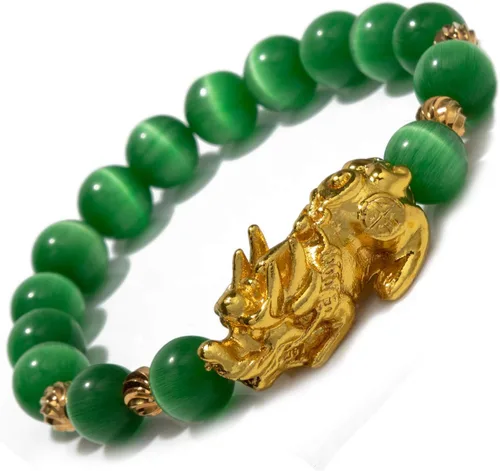 Vista 4 de ZenBless Fengshui - Pulsera de jade de porsperidad, dije de la suerte, Feng Shui, obsidiana negra, conjunto de riqueza, regalo para hombres