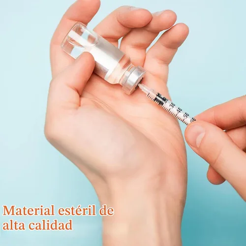 Vista 7 de Jeringas U-100 1ml 29G 0.5in/13mm, Dosificación Cómoda y Precisa, Paquete de 100