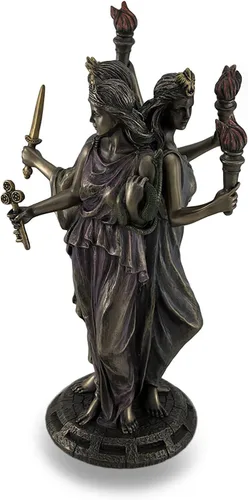 Vista 3 de Veronese Design s 8 1/4" alto griego triple diosa de la magia estatua de resina fundida en frío bronce antiguo acabado luna diosa escultura
