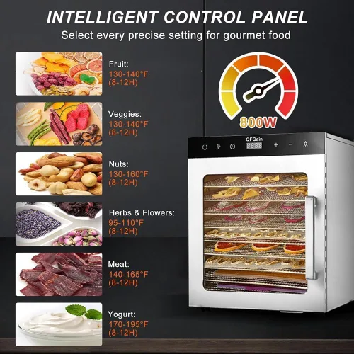 Vista 6 de Freeze Dryer, Food Dehydrator Machine with Stainless Steel Trays, 24-Hour Timer, Max Temperature 194℉, 10-Layer, 110V 220v