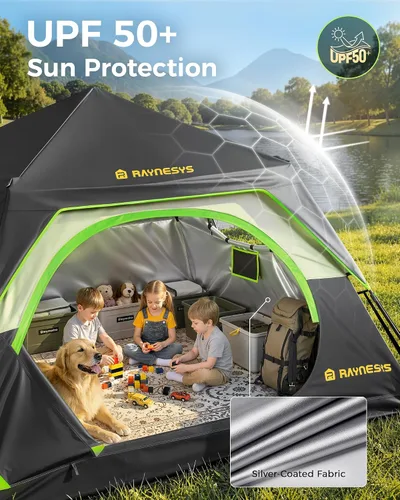 Vista 7 de Tienda de campaña instantánea para 4/6 personas, configuración de tienda de campaña en 60 segundos, tiendas de campaña impermeables para acampar