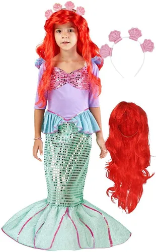 Vista 2 de Spooktacular Creations Girls Mermaid Costume Kids Mermaid Princess Costume for Halloween Dress Up