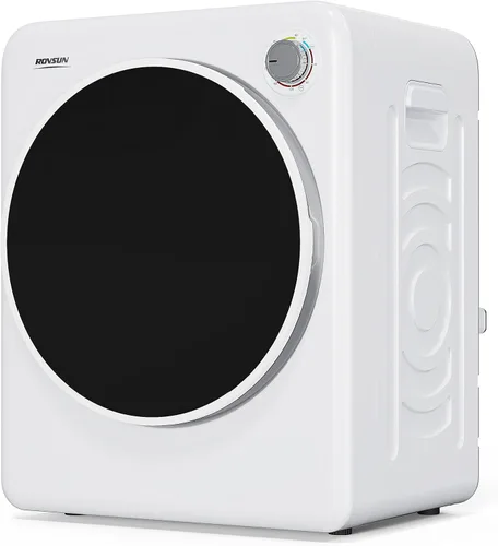 Vista 7 de ROVSUN Secadora portátil de 110V, secadora de carga frontal de alta gama con tambor de acero inoxidable y perilla de control simple