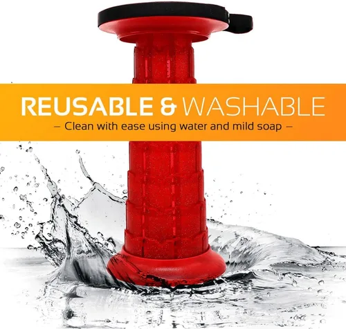 Vista 6 de Taburete plegable portátil retráctil ajustable para adultos, resistente con capacidad de carga de 770 libras, silla plegable, taburete de campamento