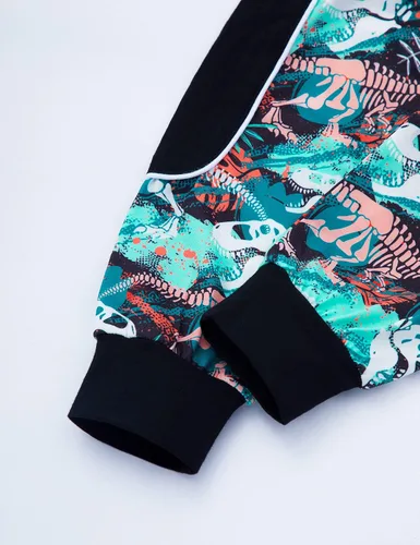 Vista 8 de KANGKANG Conjunto de sudadera de manga larga con estampado de letras para niños pequeños, conjunto de pantalones con estampado de dinosaurio