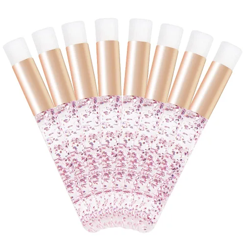 Vista 9 de 30 cepillos de champú para extensiones de pestañas de cristal con purpurina con contenedor, herramienta removedor de cepillos para puntos negros