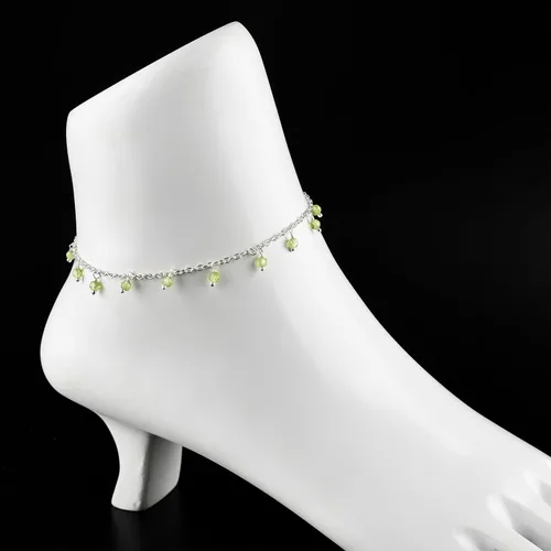 Vista 25 de Yanara Tobilleras de piedras preciosas para mujer, piedra natal natural, chapada en plata, joyería hecha a mano en 8.5 + 1.5 pulgadas, cristales