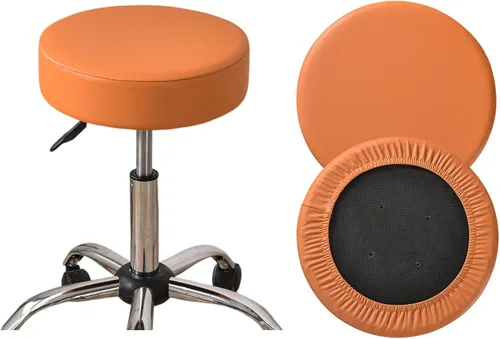 Vista 28 de HAOYONG Juego de 2 fundas redondas para taburetes de bar, impermeables, de poliuretano, fundas elásticas para taburetes de bar, fundas para sillas