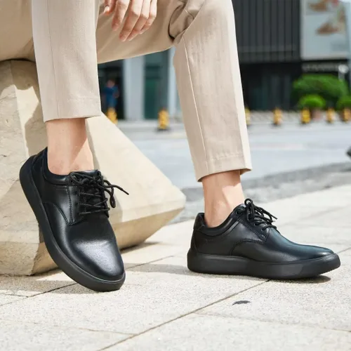 Vista 7 de OrthoComfoot Zapatos de vestir Oxford para hombre para fascitis plantar, zapatos ortopédicos de cuero genuino con soporte de arco para aliviar