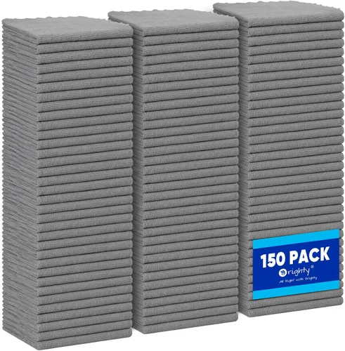 Vista 33 de Orighty Paño de limpieza de microfibra a granel, paquete de 50 toallas de tienda, trapos de limpieza reutilizables, toallas de microfibra sin pelusa