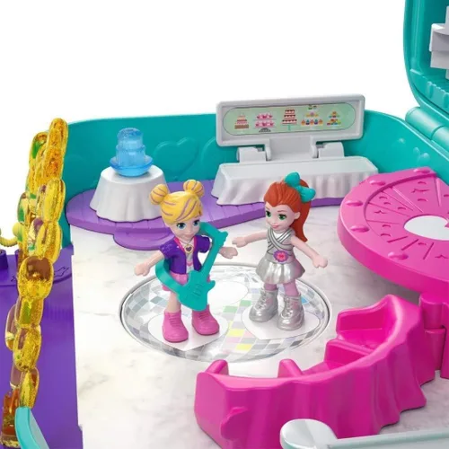 Vista 2 de Polly Pocket Hidden Places Dance Par-taay! Estuche con tema de baile, muñecas y accesorios