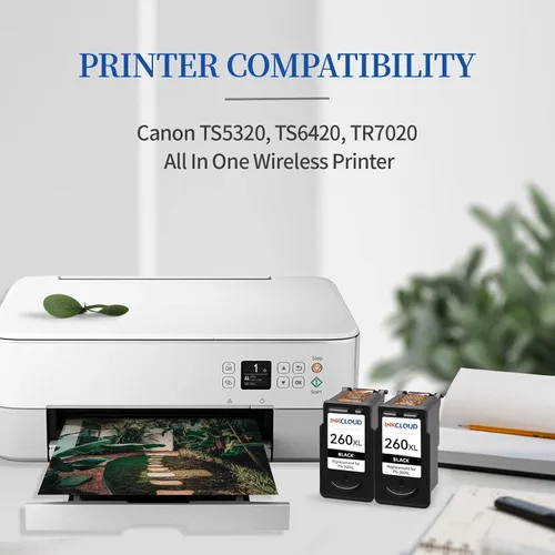 Vista 3 de Cartucho de tinta negra de repuesto 260XL para Canon 260XL PG-260 260 PG260 compatible con Canon Pixma TS6420a TS6420 TR7020a TS5300 TS5320 TR7020