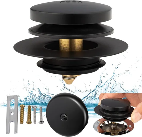 Vista 9 de Artiwell Kit universal de conversión de desagüe de bañera de punta – Kit de recambio de drenaje de bañera con placa frontal de desbordamiento de 1