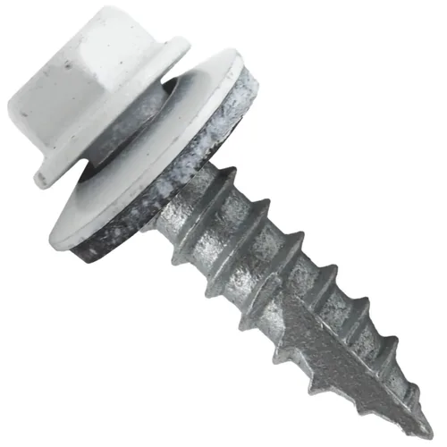 Vista 245 de TORNILLOS PARA TECHOS DE METAL #14: (250) Tornillos x 1" ABC GRIS Tornillo para techo de chapa metálica con cabeza hexagonal y arandela.