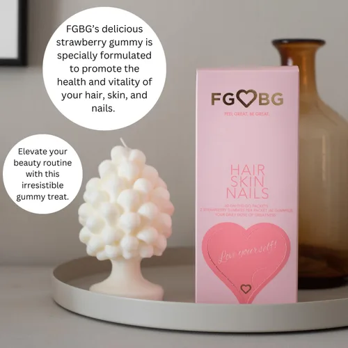 Vista 2 de Gomitas para el cabello, la piel y las uñas Fórmula vegana Suministro de 1 mes - 60 unidades (fresa)