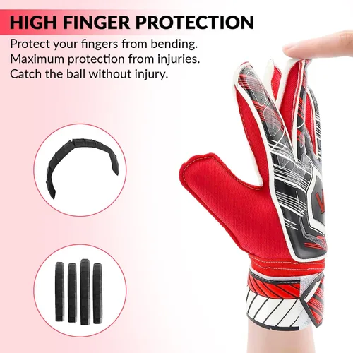 Vista 2 de Guantes de fútbol para jóvenes. Set de guantes de portero y toalla de entrenamiento y bolsa de guantes. Guantes de portero Guantes de fútbol Guantes