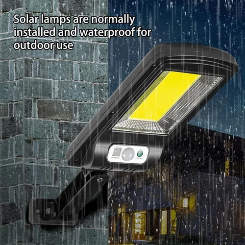 Vista 3 de Luces solares impermeables IP65 para exteriores, sensor de movimiento para valla, patio, decoración de pared, luces solares para exteriores con 3