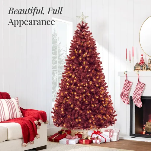 Vista 81 de Best Choice Products Árbol de Navidad azul bebé preiluminado de 6 pies, decoración navideña artificial completa con 947 puntas de rama, 250 luces