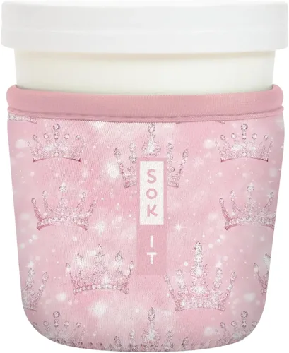 Vista 86 de Sok It IceCreamSok - Funda de neopreno aislada (flores abstractas, pintas de helado cónicas)