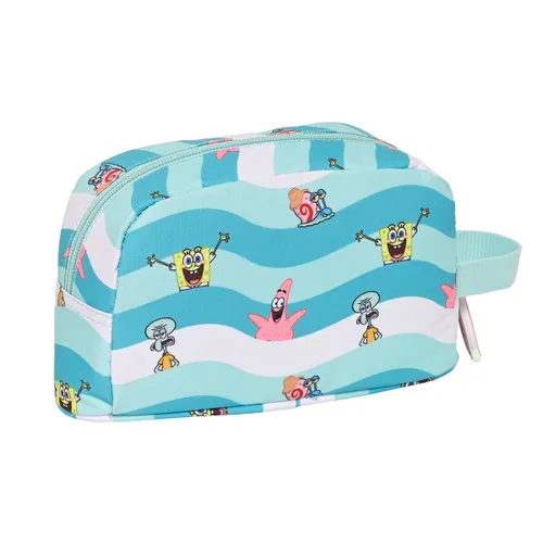 Vista 3 de Portameriendas Térmico Spongebob Stay positive Azul Blanco (21.5 x 12 x 6.5 cm)