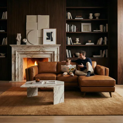 Vista 15 de Anthony - Sofá modular esquinero con orientación izquierda, sofá modular en forma de L de 4 asientos, sofá moderno tapizado suave para sala