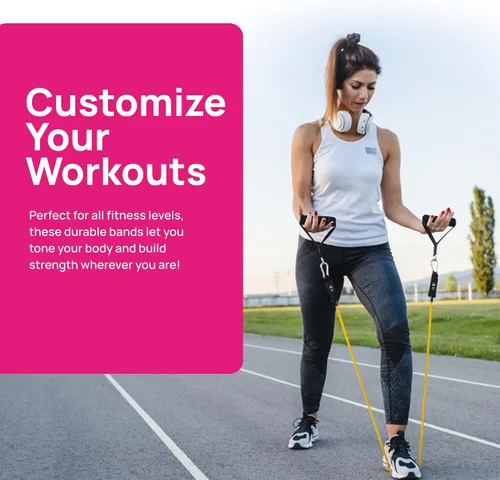 Vista 6 de INEVIFIT Juego de Bandas de Resistencia, 150 LBS Bandas de Entrenamiento Apilables para Fuerza, Yoga, Pilates y Entrenamiento Completo del Cuerpo