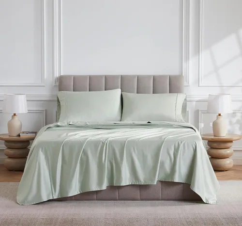 Vista 12 de Linen Closet Juego de sábanas de 1000 hilos de algodón egipcio de 4 piezas, 100% satén de algodón, ropa de cama de lujo con bolsillo profundo de 18