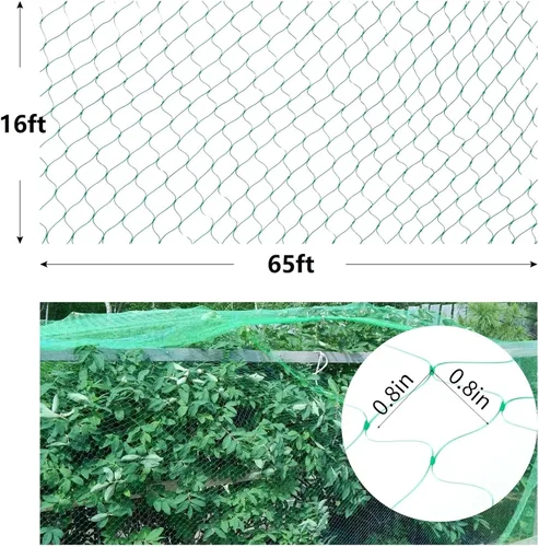 Vista 2 de Kikhope - Red para pájaros de 16 pies x 65 pies, red antipájaros para proteger verduras, frutas y plantas