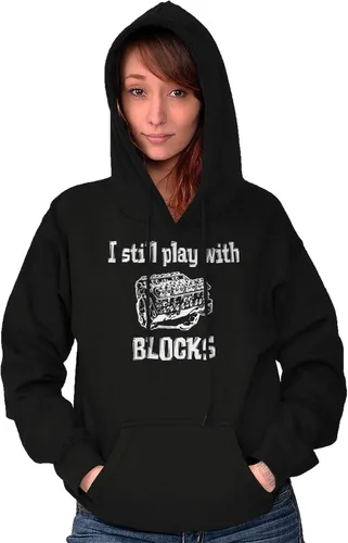 Vista 3 de Brisco Brands Play With Blocks Car Engine Mechanic - Sudadera con capucha para mujer y hombre