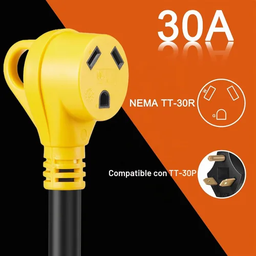 Vista 3 de Cable adaptador de corriente CA NEMA 6-50P macho a TT-30R, 125