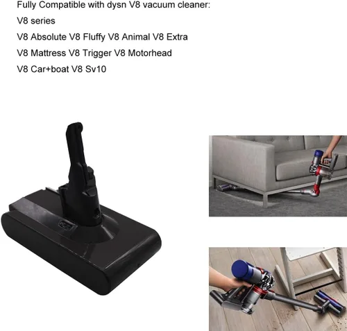 Vista 4 de V8 Batería 3000mAh 21.6V compatible con V8 SV10 215681 967834-08 967834-05 batería recargable