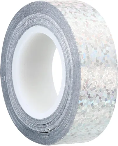 Vista 9 de PATIKIL Cinta brillante con purpurina de 0.591 in x 16.4 ft, 1 paquete de cintas adhesivas holográficas decorativas para manualidades, álbumes
