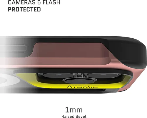 Vista 3 de Ghostek ATOMIC - Funda delgada para iPhone 14 Pro Max para mujer, con anillo MagSafe, parte trasera transparente, a prueba de golpes, resistente