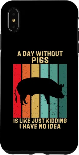 Vista 7 de iPhone 15 Vintage A Day Without Pigs I Have No Idea Animals Lover Case
