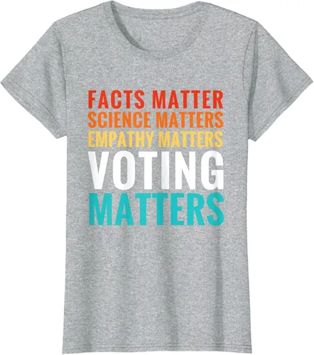 Vista 26 de Facts Matter Science Matters Voting Matters - Camiseta demócrata liberal, Negro, S