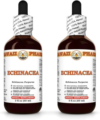 Vista 3 de Hawaii Pharm Extracto líquido de equinácea, equinácea (Echinacea Angustifolia) Suplemento de tintura de polvo de raíz de 2 x 2 onzas