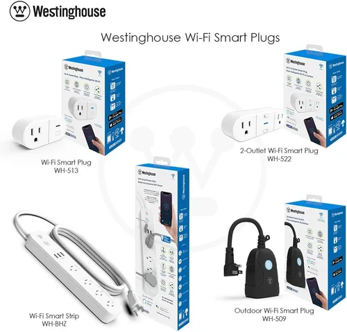 Vista 3 de Westinghouse 94012 WH-320 - Regleta inteligente Wi-Fi, compatible con Alexa, Google Home e IFTT, no requiere concentrador, color blanco