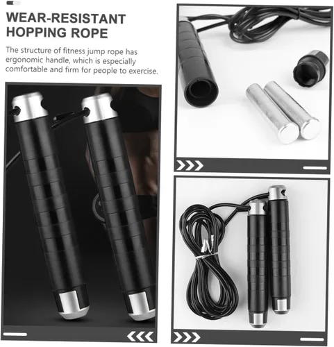 Vista 9 de GALPADA Weighted Skipping Rope with Anti-skid Handles for Exercise Physical Education Equipment for Gym Home Outdoor Fitness Metal Plastic Design
