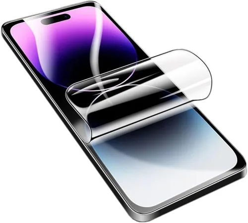 Vista 3 de Película protectora de hidrogel de alta sensibilidad para iPhone 11 / iPhone XR (6.1 pulgadas), 2 protectores de pantalla de TPU suave transparente