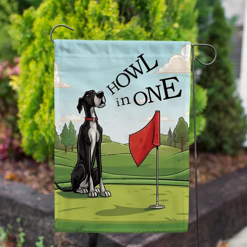 Vista 3 de Howl In One Golf Dog Pun Garden Flag 12.5" x 18" Double Sided Canine Golf
