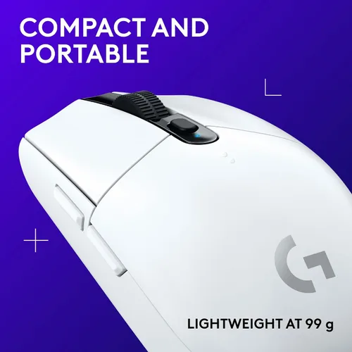 Vista 7 de Logitech G 305 Lightspeed - Mouse inalámbrico para juegos, sensor de héroe, 12,000 DPI, ligero, 6 botones programables, batería de 250 horas, Blanco