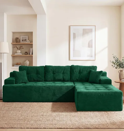 Vista 11 de Hobestluk - Sofá modular sin hueso, sofá seccional en forma de L 96" Right Facing Chaise Black,Memory Foam,Removable Cover,Non-slip Bottom,No