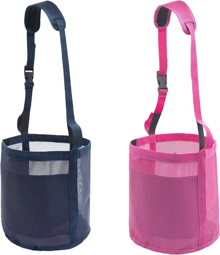 Vista 9 de Bolsa de alimentación para caballos para grano, alimentador de caballos de malla resistente con correa ajustable, almohadilla cómoda para el cuello