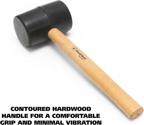 Vista 3 de GreatNeck RM32 - Martillo de goma de 32 onzas para construcción, carpintería, automoción, mazo de doble cara resistente, con mango de madera dura