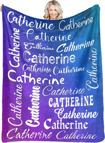 Vista 34 de Manta personalizada con nombre, manta personalizada de franela para niños, mujeres, hombres, Navidad, cumpleaños, madre, padre, día de San Valentín