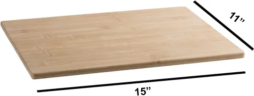 Vista 5 de Hammont Tablas de cortar de bambú, tabla de cortar de madera de primera calidad con ranuras para jugos, tablas de cortar de madera duraderas