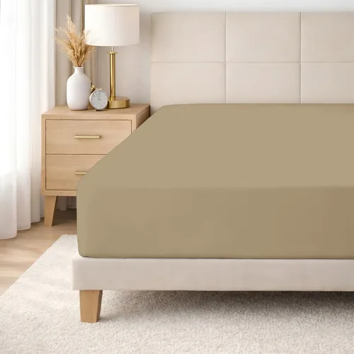 Vista 60 de SGI bedding 100% Egyptian Cotton 600 TC Twin Size Fitted Sheet Only Soft, Smooth Sateen Weave 15" inch Deep Pocket Fitted Bed Sheet - White