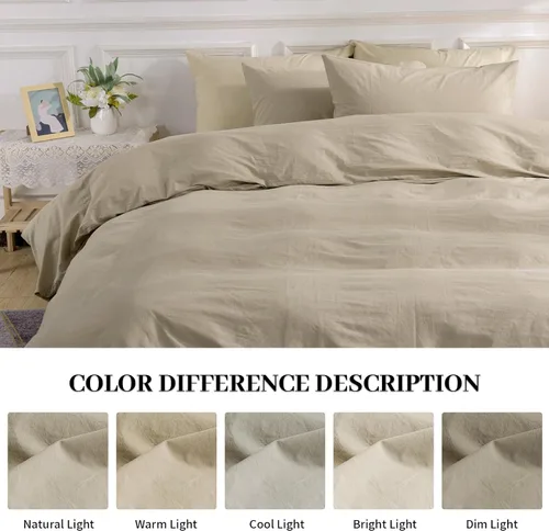 Vista 26 de NEXHOME PRO Funda de edredón Twin XL 100% algodón lavado, transpirable, duradera, texturizada, similar al lino, juego de ropa de cama para el hogar